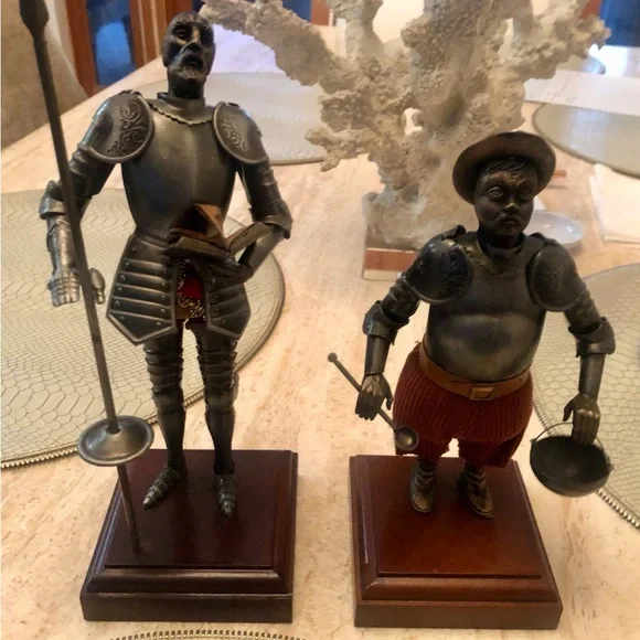 Vintage from Spain 3 items Vintage DON QUIXOTE , SANCHO PANZA FIGURINES,bull